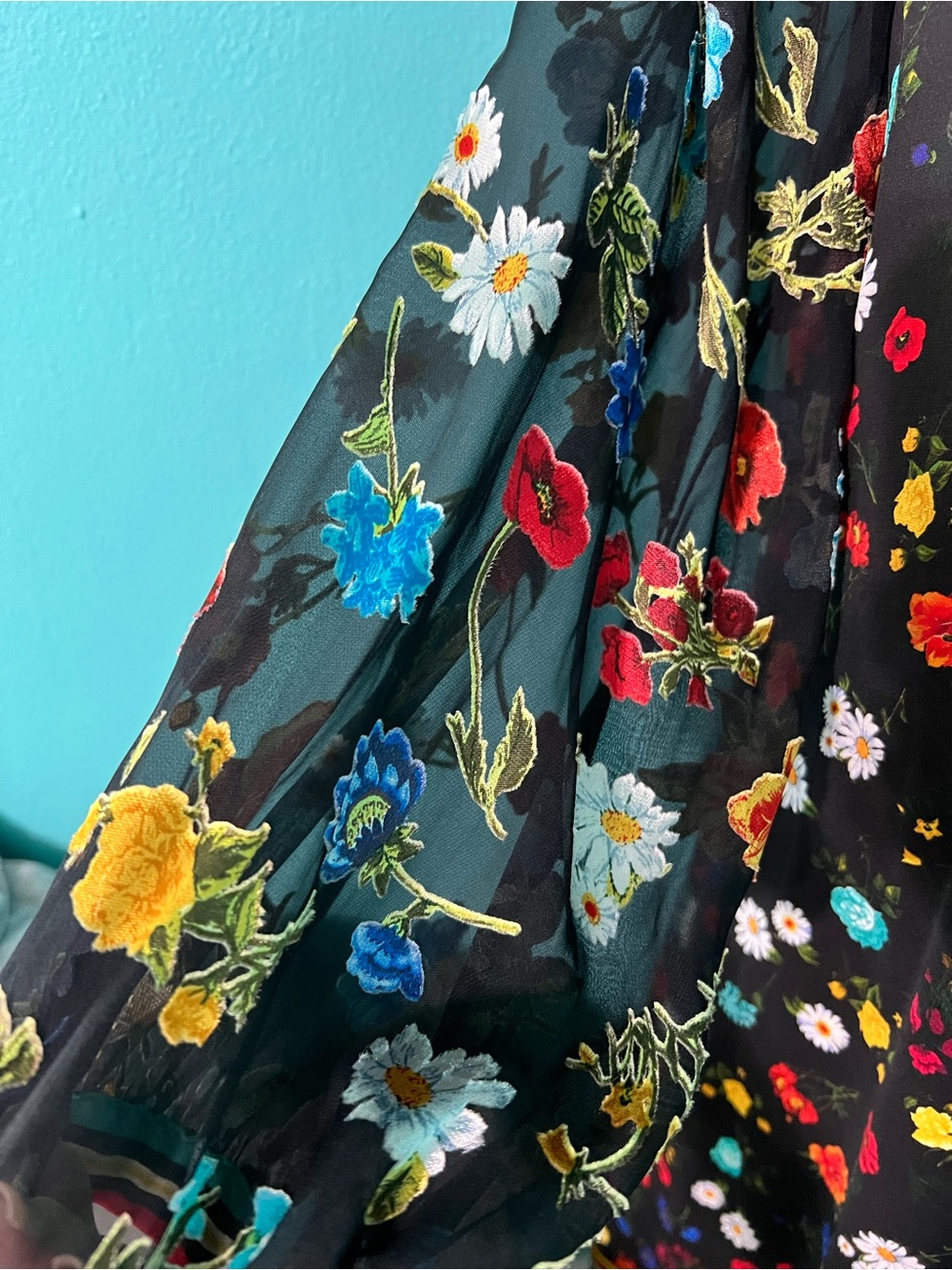 EUC Alice + Olivia Lalita Tropical Floral Print Lined Mini Dress Size Large - Picture 3 of 10
